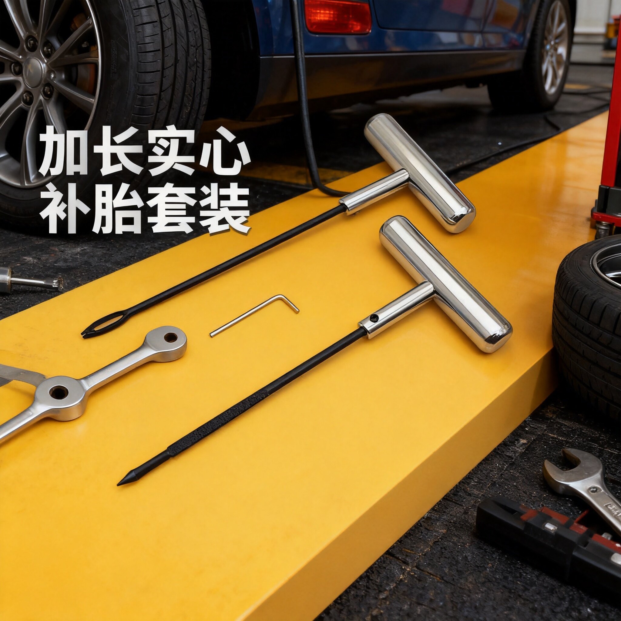 加长款实心钢制补胎工具套装图片