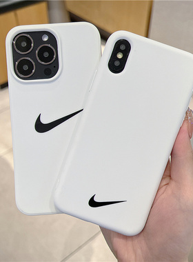 白色大孔16适用iphone15pro max苹果17nike手机壳11硅胶xs半包12潮男女14情侣xsmax欧美运动风8plus软壳13tpu