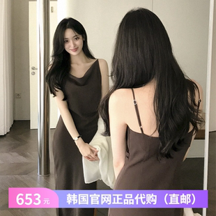 25春秋轻奢高级感吊带连衣裙气质女reine正品韩国代购长款打底裙