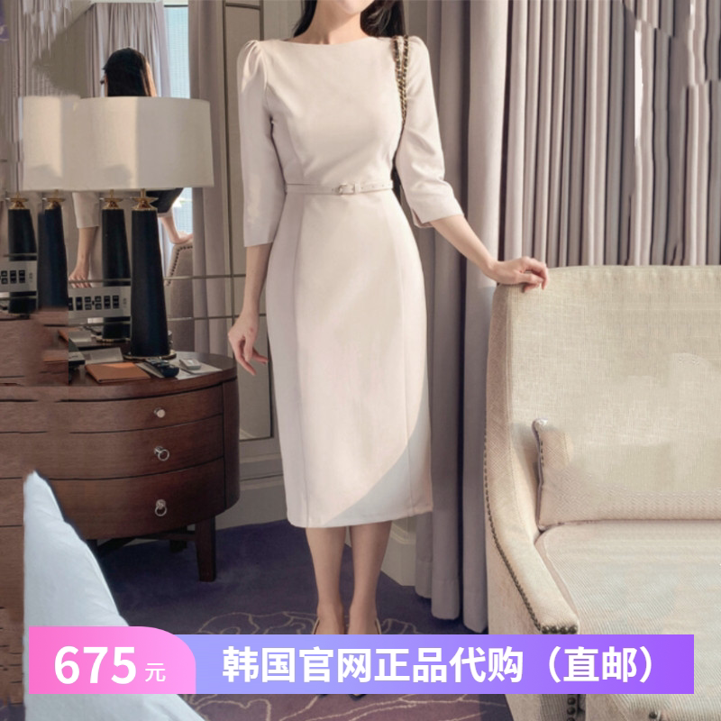 25春秋高档气质连衣裙修身中袖女fromdayone韩国代购优雅通勤裙子