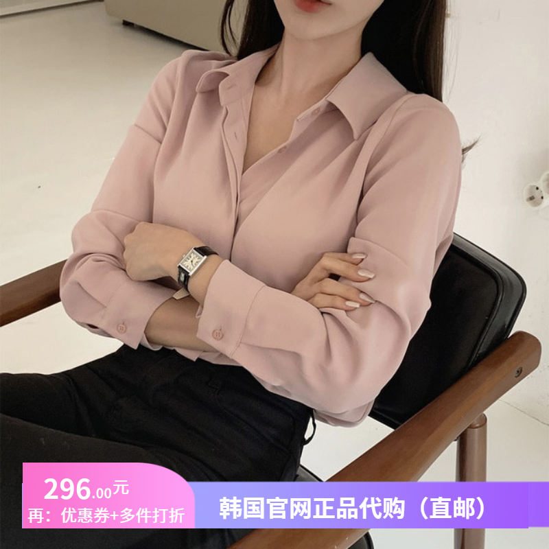 25春秋长袖衬衫时尚通勤女装benito韩国代购新款宽松上班纯色上衣