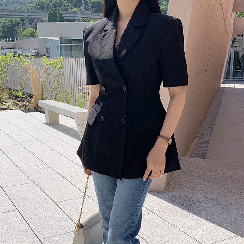 韩国正品高档小西装短袖女士夏季