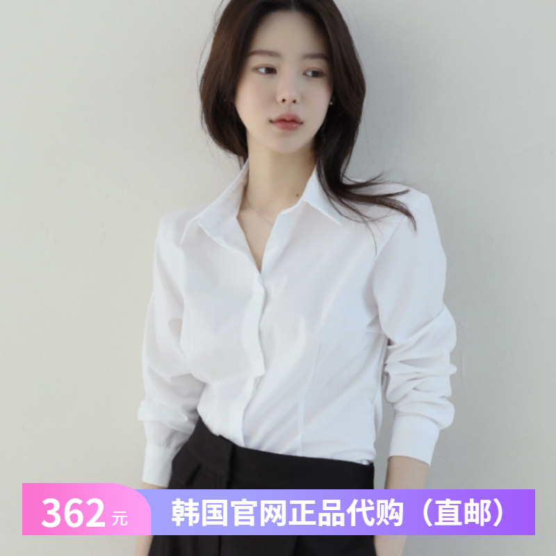 25春秋高级感白色衬衫 ol通勤女装正品韩国代购纯色职业气质衬衣