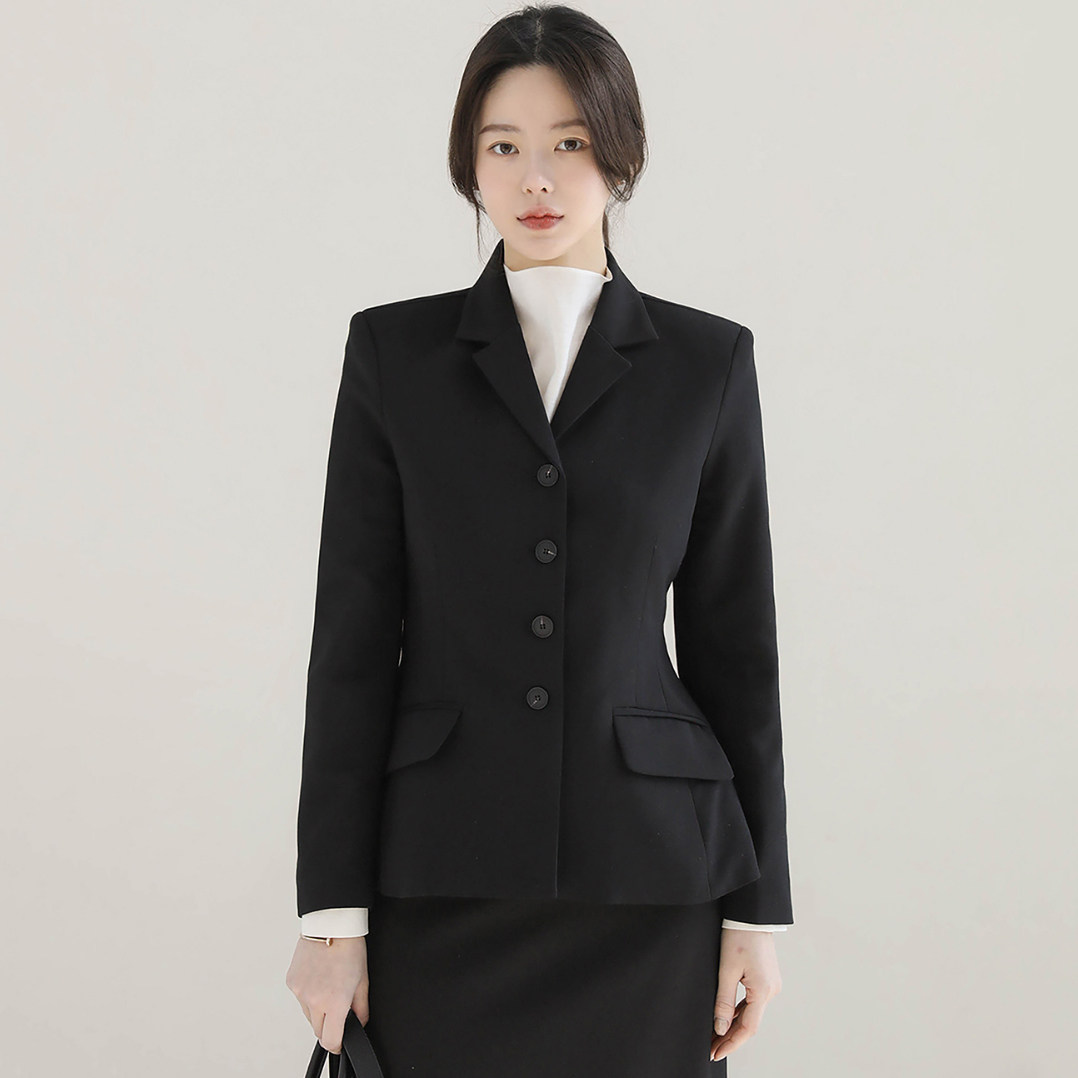 25春秋高级感黑色西装外套OL通勤女正品韩国代购修身小西服短上衣