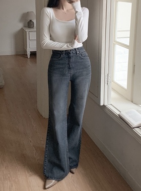 25春秋韩版正品牛仔裤阔版女式韩国代购fromdayone新款宽松长裤子