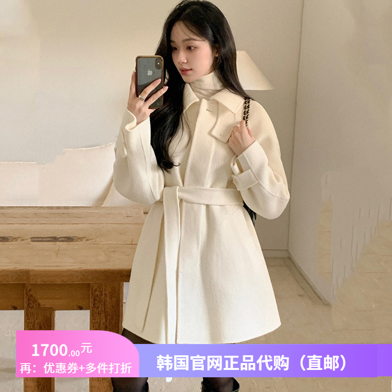 秋冬高档羊毛呢外套中长款女装