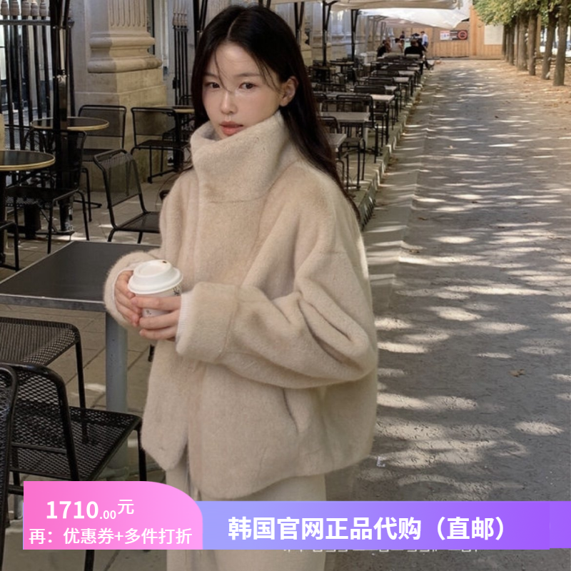 25冬季加厚保暖皮毛短外套长袖女benito官网正品韩国代购毛绒夹克