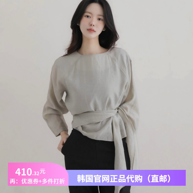 26春秋亲肤舒适天丝衬衫优雅蝴蝶结女装正品韩国代购气质圆领上衣