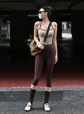 Beemen秋冬季瑜伽服套装运动内衣女外穿速干紧身美背户外健身背心