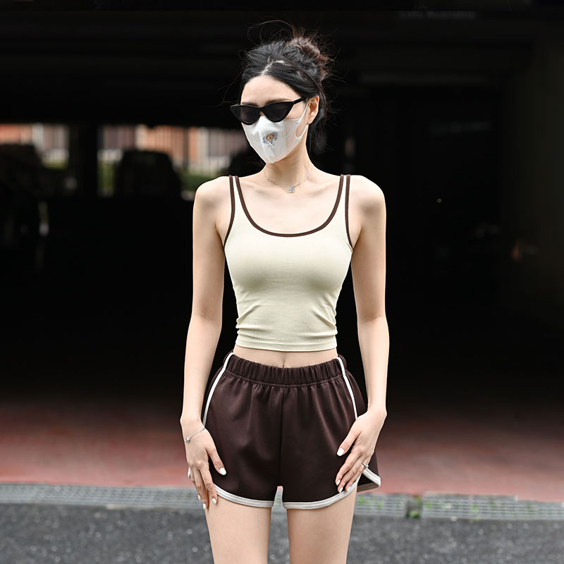 Beemen无缝一体织螺纹运动背心