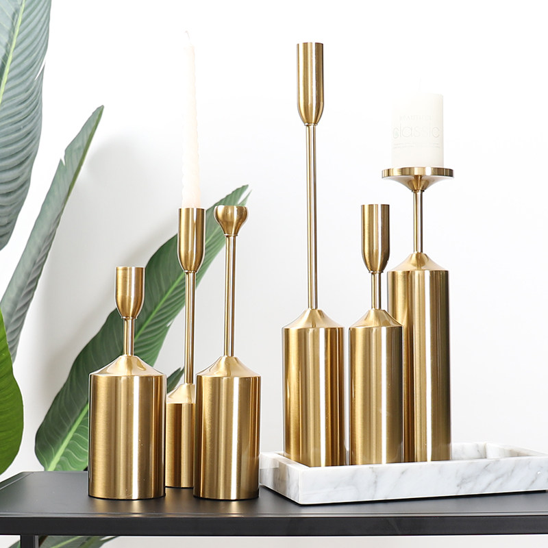 北欧ins风创意电镀烛台样板房餐厅摆件香薰烛光晚餐浪漫婚礼装饰|ruв категории Домашний быт, свеча/подсвечник, подсвечник - от Buy2taobao.com для оказания профессиональной услуги покупки агента Taobao