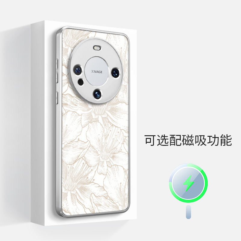 适用于华为mate70pro+手机壳60女magsafe磁吸50花季白简约40por小众磨砂硅胶防摔超薄全包镜头边框保护套新款