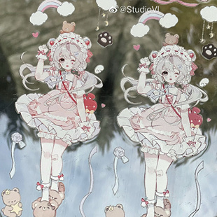 甜度百分百 studioVI失落的奥利维亚2能猫日记人物胶带PET贝壳光