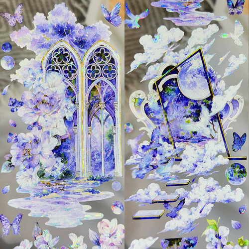 XXstudio千树鸟银河有迹可循梦蚀pet全材质背景打底手帐咕卡胶带