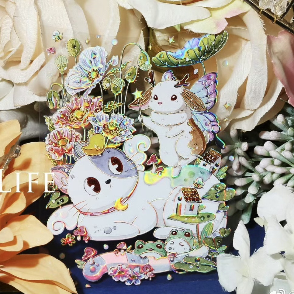 【超值捡漏】Dailylife兔发奇想PET虹光胶带可爱呆萌动物手帐素材