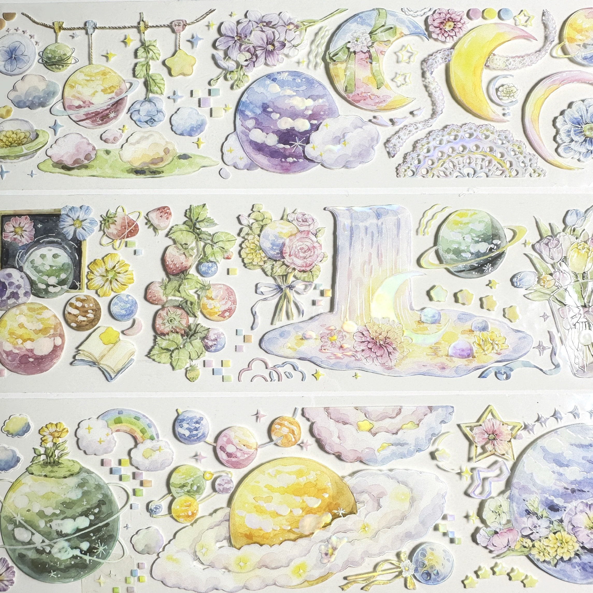【整卷特价】shine星球狂想台产PET水晶华丽梦幻背景手帐流麻素材图片