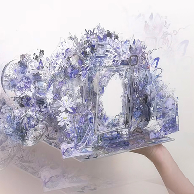 【超值捡漏】紫鸢蝶梦 屿汐文创绝版造景PET镭射胶带手帐摆台素材