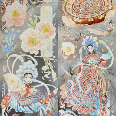 浮生戏梦 刺猬家古风人物贝壳光传统京剧花旦小姐姐红色咕卡流麻