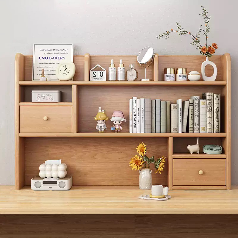 实木桌面置物架书架收纳架多层