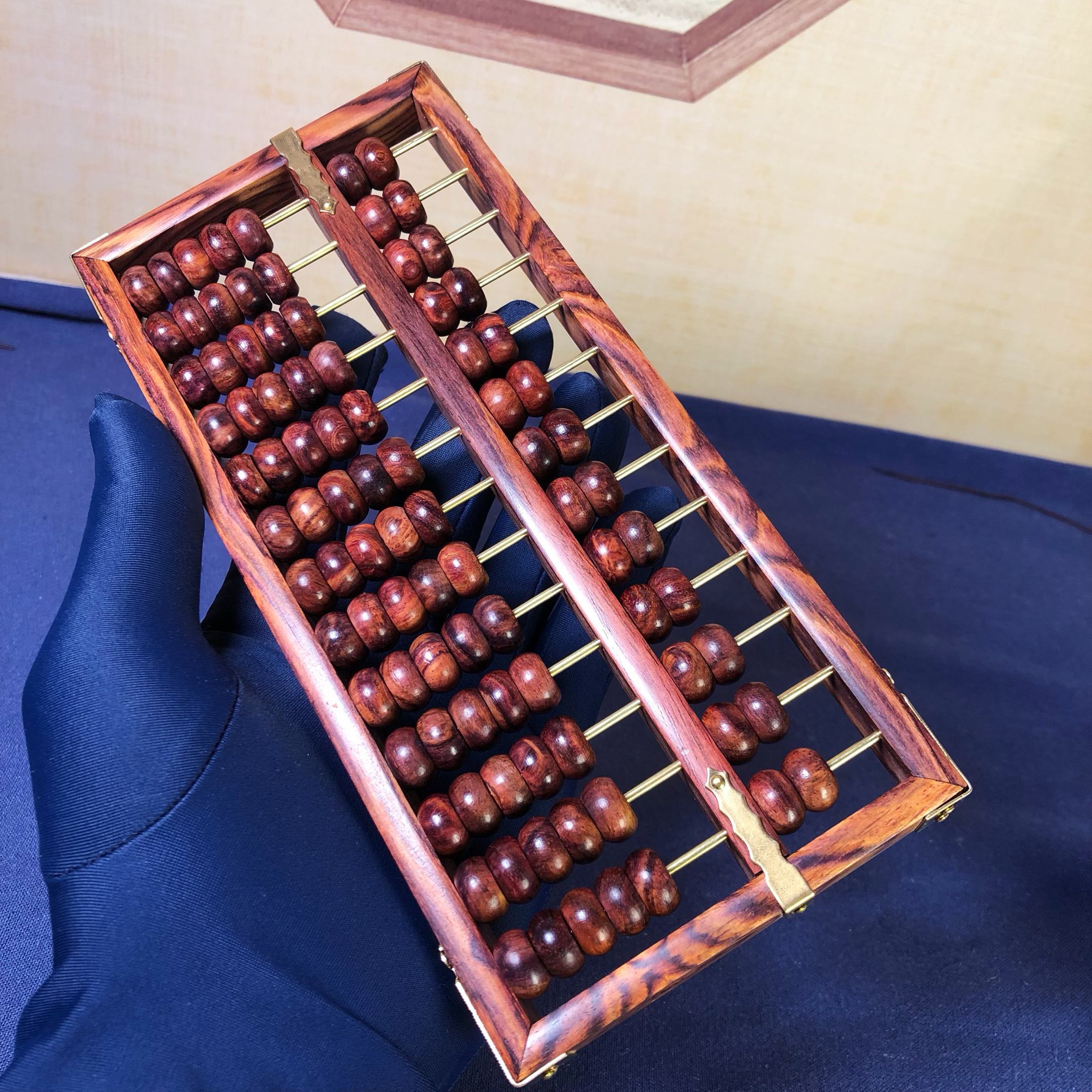 海南黄花梨算盘摆件紫色满纹工艺品客厅书房桌面装饰品送礼收藏