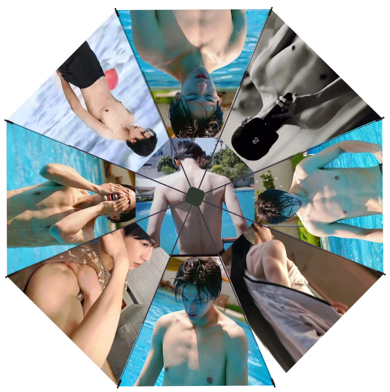 肖战张凌赫腹肌明星周边粉丝应援礼物三折叠全自动晴雨伞防晒遮阳