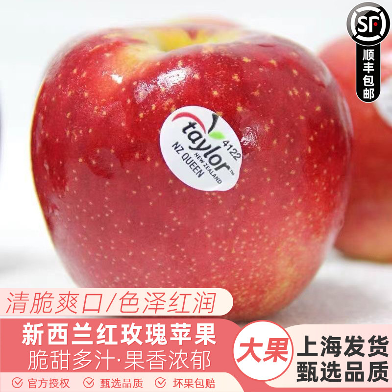 新西兰进口红玫瑰苹果taylor皇后苹果脆甜新鲜孕妇水果10个包邮