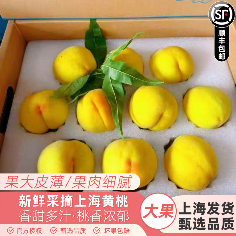 上海黄桃新鲜水果大桃子现摘当季6斤礼盒装顺丰快递