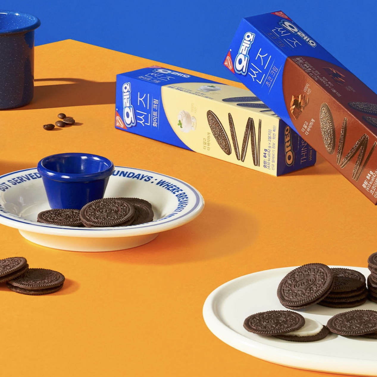 韩国进口零食奥利奥薄荷桂皮奶油问号口味夹心巧克力曲奇饼干盒装