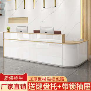 店美容院弧形圓轉角辦公桌 公司前臺接待臺吧臺收銀臺柜臺商用服裝