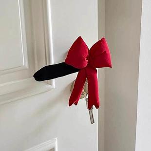 门把手套新年红入口门装饰防撞保护套可爱创意房间门把手长毛绒防