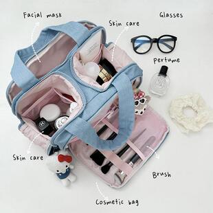 化妆包大容量覆古风格分区化妆包女性2025新款经典便携式旅行化妆