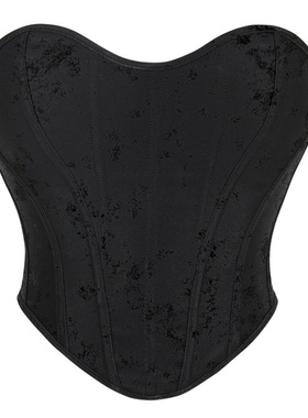 Vintage tops小背心鱼骨收副乳短款透气束胸仿绒布女士抹胸塑身上