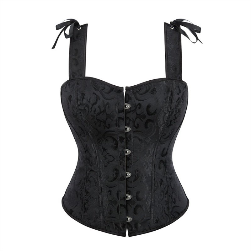 艾米丽新款黑色双肩带女士束腰美体宫廷塑身衣时尚收腹胸衣corset