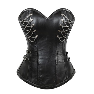 拉链皮款 机车哥特式 钢骨宫廷塑身corset演出服束身上衣朋克风胸衣