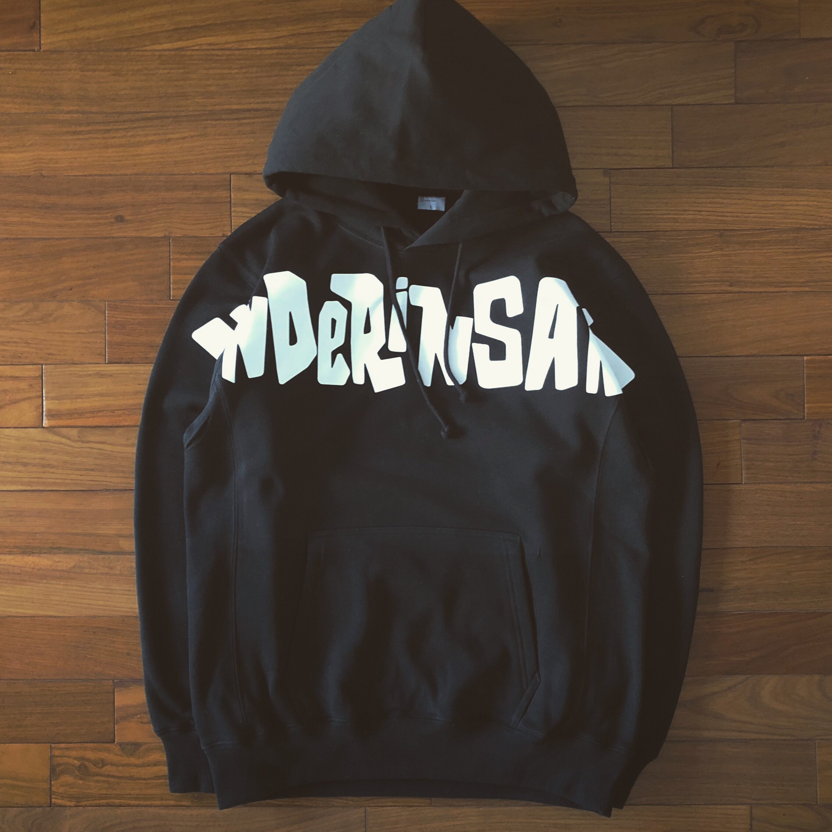 UNDERINSANE自曝原创版权 白蝙蝠Slogan标语重磅卫衣 Hoodie帽衫