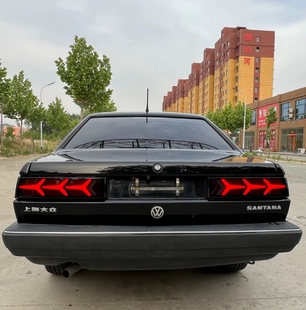 适配老可桑塔纳普桑改装LED鱼骨尾灯飞机款流水转向后尾灯改装