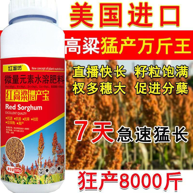 高粱增产专用肥促进分蘖提高产量抗病抗逆氨基酸肥料高粱叶面肥
