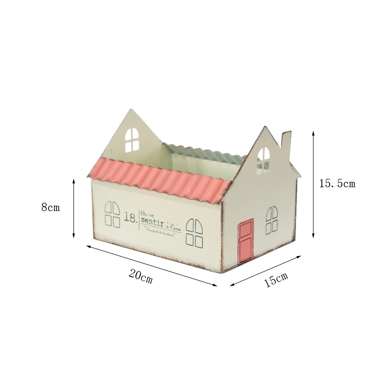 外贸出口日系小房子花盆装饰zakka日系杂货复古做旧壁挂花盆多肉