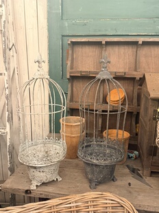 日系铁艺鸟笼花盆装饰杂货庭院摆件植物爬藤 ins 杂货花园