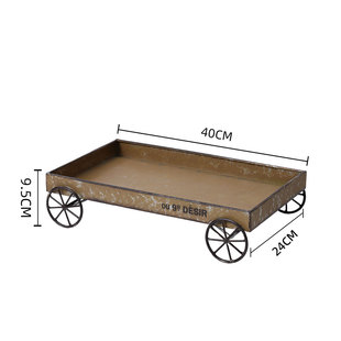 日系铁艺托盘置物架花园装饰杂货摆件户外庭院收纳瓦盆