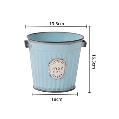 铁皮花盆复古花器花桶绿植盆栽室内室外花盆套盆装饰盆郁金香球根