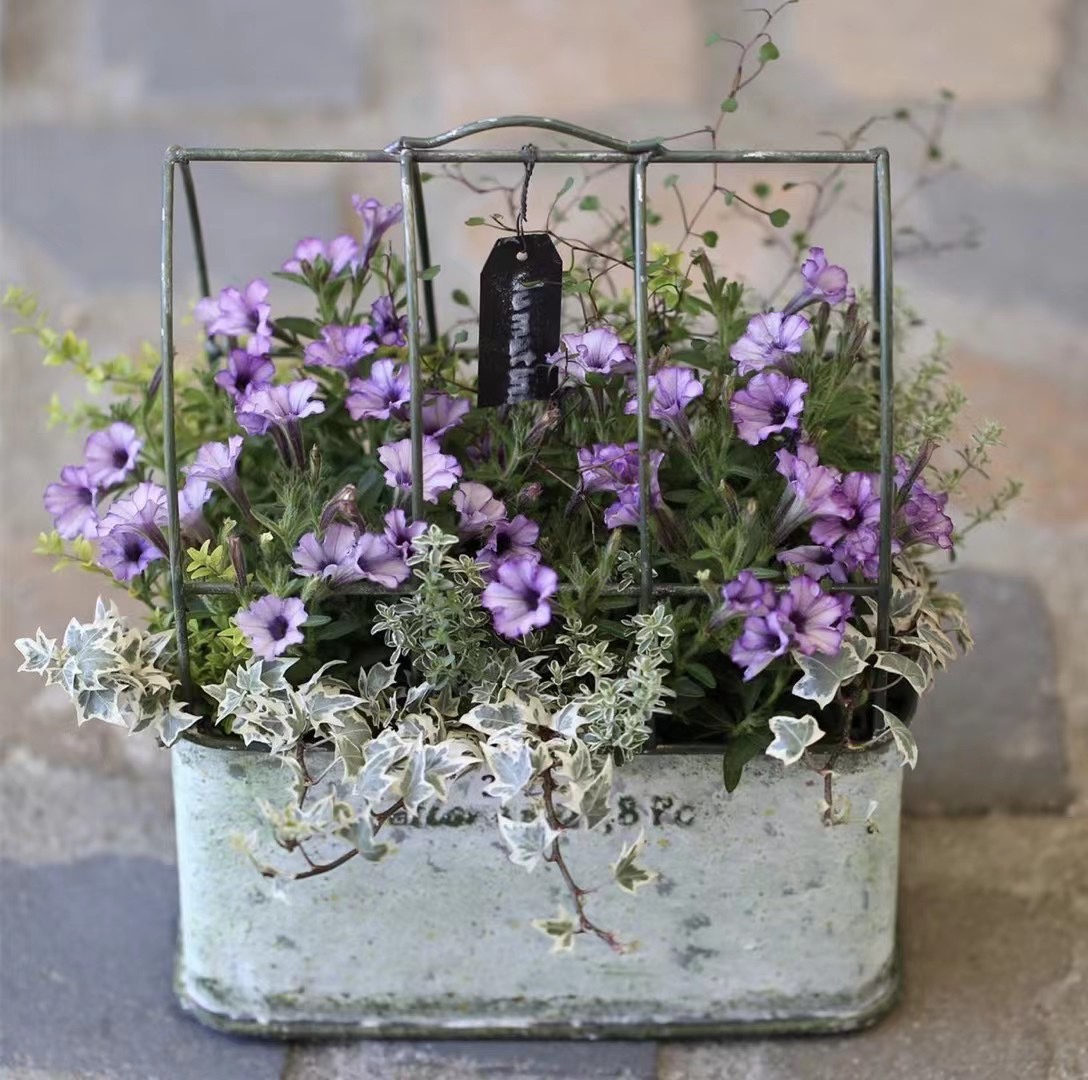 铁艺复古做旧日系鸟笼花盆