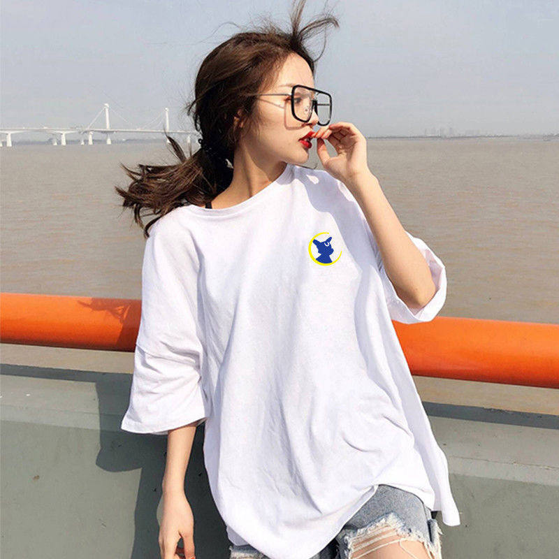 纯棉t恤女短袖ins潮网红2024年新款夏季韩版宽松半袖超火体恤上衣