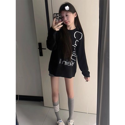 100%纯棉ins美式潮牌长袖t恤女秋