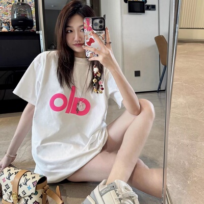 重磅纯棉美式潮牌字母短袖T恤女