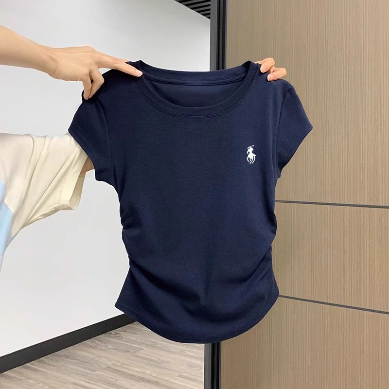100%重磅纯棉正肩短袖t恤女修身
