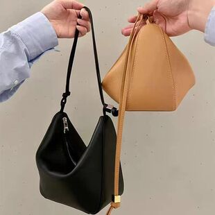 hammock包女牛皮高级感轻奢腋下包真皮hobo包斜挎包