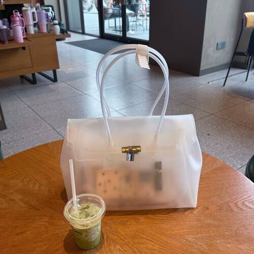 kiikii同款Jellybirkin果冻包TPU透明大容量铂金包手提包单肩包