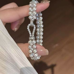 18k铜包金高保色微镶锆石马蹄扣项链手链珍珠链扣头diy饰品配件