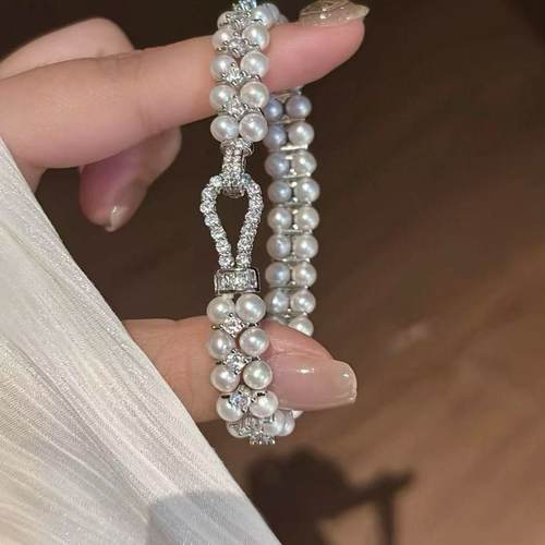 纯铜真金电镀马蹄扣微镶满锆